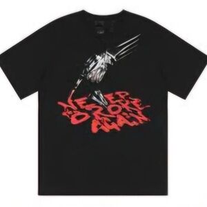 Vlone Black Graphic T-Shirt with Red Design New